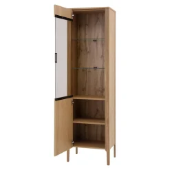 Witryny| Witryna z ryflowaniem i oświetleniem LED NAVARRA lewa