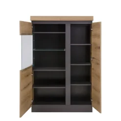 Witryna z szarym dekorem CORTE lewa