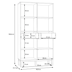 FORTE Witryna z szufladami PENKRIDGE