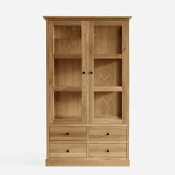 Witryny|inny Witryna z szufladami z litego drewna STELLA dąb naturalny