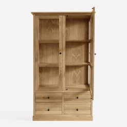 Witryny|inny Witryna z szufladami z litego drewna STELLA dąb naturalny