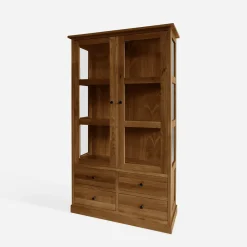 Witryny|inny Witryna z szufladami z litego drewna STELLA dąb rustykalny