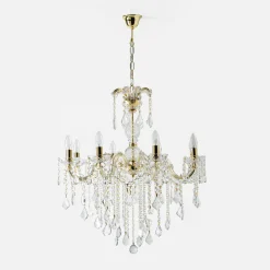 Żyrandole|Lampy Wiszące|Zumaline Żyrandol świecznikowy retro złoty CHATEAU 70 cm