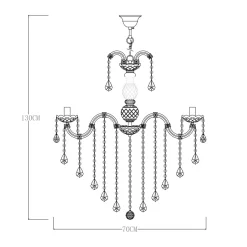 Żyrandole|Lampy Wiszące|Zumaline Żyrandol świecznikowy retro złoty CHATEAU 70 cm