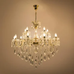 Zumaline Żyrandol świecznikowy retro złoty CHATEAU 100 cm