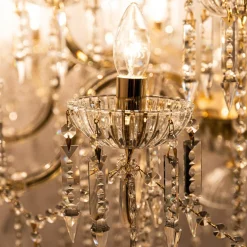 Zumaline Żyrandol świecznikowy retro złoty CHATEAU 100 cm