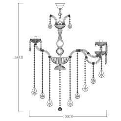 Zumaline Żyrandol świecznikowy retro złoty CHATEAU 100 cm