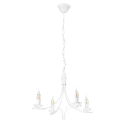 Żyrandole|Lampy Wiszące|inny Żyrandol wiszący retro biały LUCY