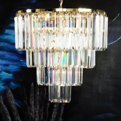 Zumaline Żyrandol złoty AMEDEO 39 cm