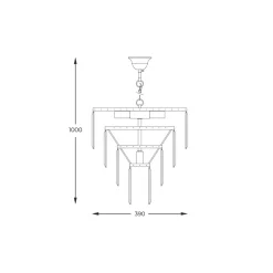 Zumaline Żyrandol złoty AMEDEO 39 cm