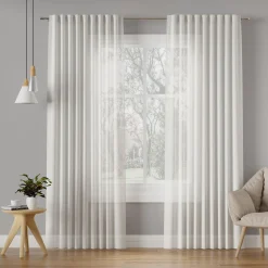 inny Zasłona do salonu biała BASIC 145x260 cm