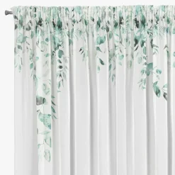 Firany, Zasłony I Akcesoria|Eurofirany Zasłona do salonu biało-zielona BETSY 350x250 cm