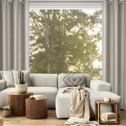 Eurofirany Zasłona do salonu ciemnobeżowa SELINA 140x250 cm