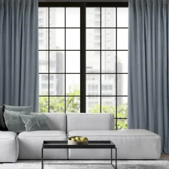 Firany, Zasłony I Akcesoria|Eurofirany Zasłona do salonu grafitowa MADLEN 140x300 cm