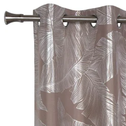 Zasłona do salonu na przelotkach taupe VANUA 140x260 cm