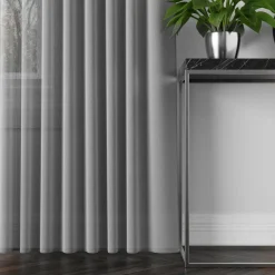 inny Zasłona do salonu szara BASIC 145x300 cm