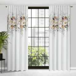 Firany, Zasłony I Akcesoria|Eurofirany Zasłona do salonu w kwiaty SENDI 140x270 cm