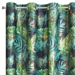 Firany, Zasłony I Akcesoria|Eurofirany Zasłona do salonu welurowa w liście, czarno-zielona DAVOS 140x250 cm