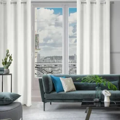 Eurofirany Zasłona do salonu welwetowa biała ELIZA 140x250 cm