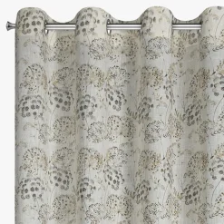 Eurofirany Zasłona do salonu z dodatkiem lnu naturalna MIRA 140x250 cm