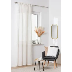 Firany, Zasłony I Akcesoria| Zasłona do sypialni beżowa LINE 140x260 cm