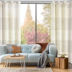 Eurofirany Zasłona na przelotkach beżowa ESTERI 140x250 cm