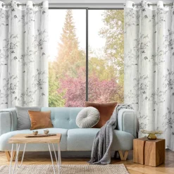 Firany, Zasłony I Akcesoria|Eurofirany Zasłona na przelotkach biało-srebrna SERMA 140x250 cm