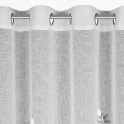 Firany, Zasłony I Akcesoria|Eurofirany Zasłona na przelotkach biało-różowa ANTEA 140x250 cm