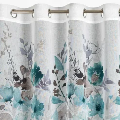 Firany, Zasłony I Akcesoria|Eurofirany Zasłona na przelotkach biało-turkusowa GRETA 140x250 cm