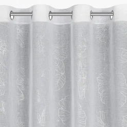Eurofirany Zasłona na przelotkach biało-srebrna SAGI 140x250 cm