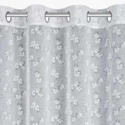 Eurofirany Zasłona na przelotkach biało-srebrna FELINA 140x250 cm