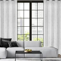 Firany, Zasłony I Akcesoria|Eurofirany Zasłona na przelotkach biało-srebrna EMILI 140x250 cm