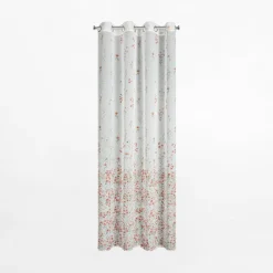 Firany, Zasłony I Akcesoria|Eurofirany Zasłona na przelotkach biało-różowa SONIA 140x250 cm