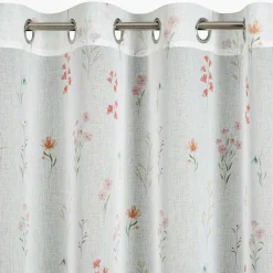 Firany, Zasłony I Akcesoria|Eurofirany Zasłona na przelotkach biało-różowa SONIA 140x250 cm
