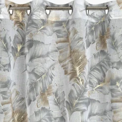 Firany, Zasłony I Akcesoria|Eurofirany Zasłona na przelotkach srebrno-szara LAYLA 140x250 cm