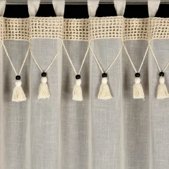 Firany, Zasłony I Akcesoria|Eurofirany Zasłona na szelkach naturalna GRETA 135x250 cm