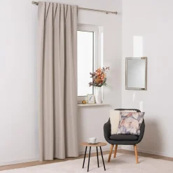 inny Zasłona na taśmie beżowa NUIT 135x260 cm