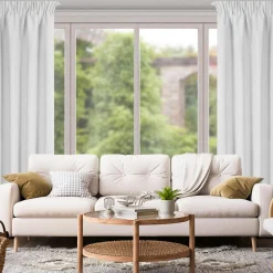 Eurofirany Zasłona na taśmie srebrna SUZAN 135x270 cm