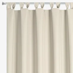 Eurofirany Zasłona na taras z szelkami na rzepy jasnobeżowa GARDEN 155x220 cm