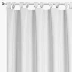 Eurofirany Zasłona na taras z szelkami na rzepy biała GARDEN 155x220 cm