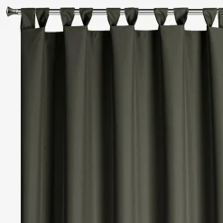 Tekstylia Zewnętrzne|Firany, Zasłony I Akcesoria|Eurofirany Zasłona na taras z szelkami na rzepy grafitowa GARDEN 155x220 cm