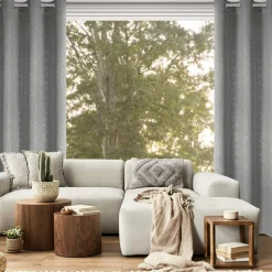 Eurofirany Zasłona przelotkach srebrna OLETA 140x250 cm