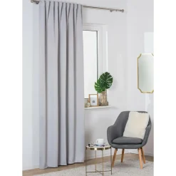 Firany, Zasłony I Akcesoria| Zasłona z taśmą blackout szara ECLIPSE 140x260 cm