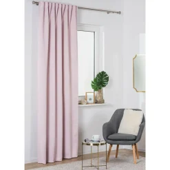 Firany, Zasłony I Akcesoria| Zasłona z taśmą blockout różowa ECLIPSE 140x260 cm