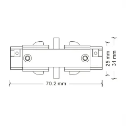 Szynoprzewody|TK Tomasz Krywult Złącze proste 3-obwodowe do szynoprzewodu czarne TRACER
