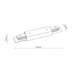 Szynoprzewody|TK Tomasz Krywult Złącze proste z podłączeniem do szynoprzewodu białe TRACER