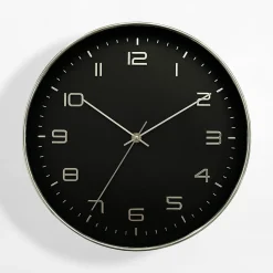 inny Zegar ścienny czarno-srebrny 30,5 cm