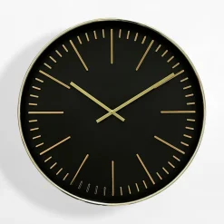 Zegary|inny Zegar ścienny czarno-złoty 50,8 cm