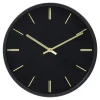 Zegar ścienny okrągły czarno-złoty 30 cm