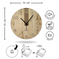 inny Zegar do kuchni 3D rustykalny JOSEPH 36 cm